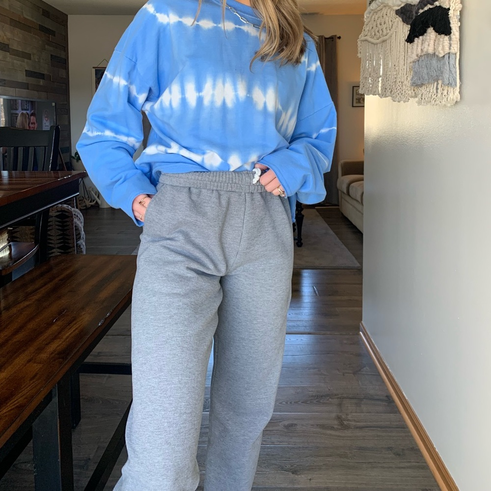 Gray fleece joggers